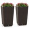 Wicker Planter Set of 2 with Self-Watering System and Weather-Resistant PP Material